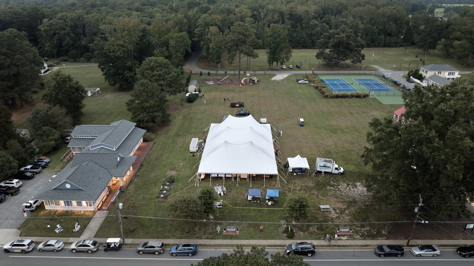 Aerial view of the Irvington Crab Festival